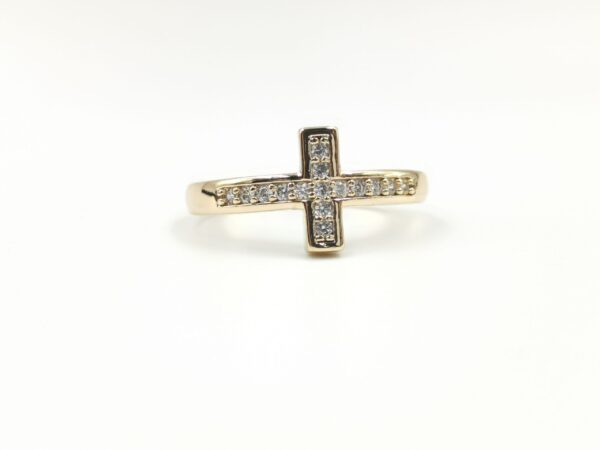 Brazilian Gold Ring With Zircon  (size 19)