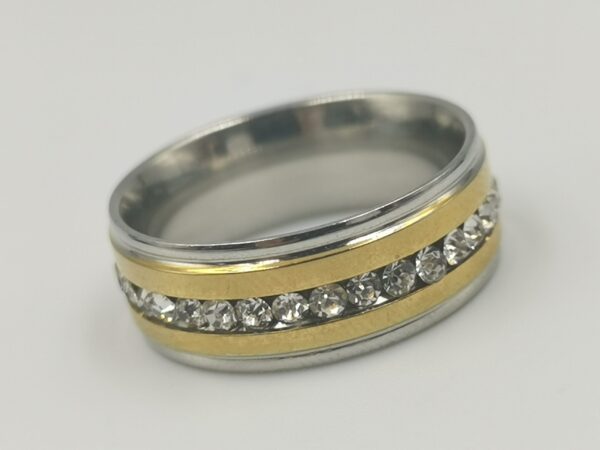 Stainless Steel Ring With zircon (size 20)