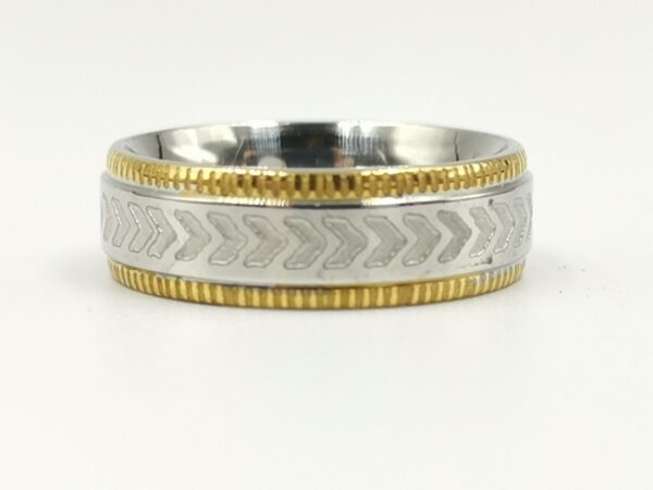 Ring engagement silver and gold stainless steel (size18)