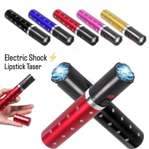 Safety Stun Gun Portable Electric Shock Women's Fashion Disguise Lipstick with LED Flashlight Emergency Lamp Rechargeable Taser Gun