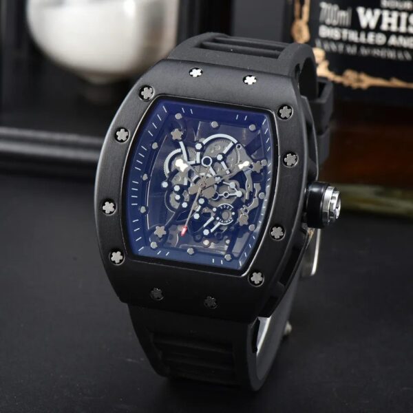 Quartz Watches for Men All Function Chronograph Men's Watch Square Sport 30M Waterproof Wristwatch Richard Mille