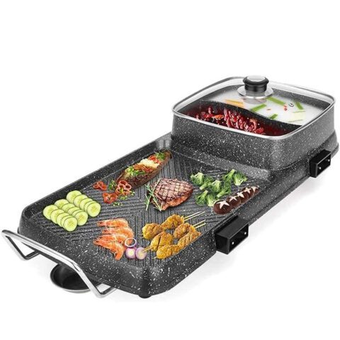 Mirage Electric Grill Pan With Pot 1500 W